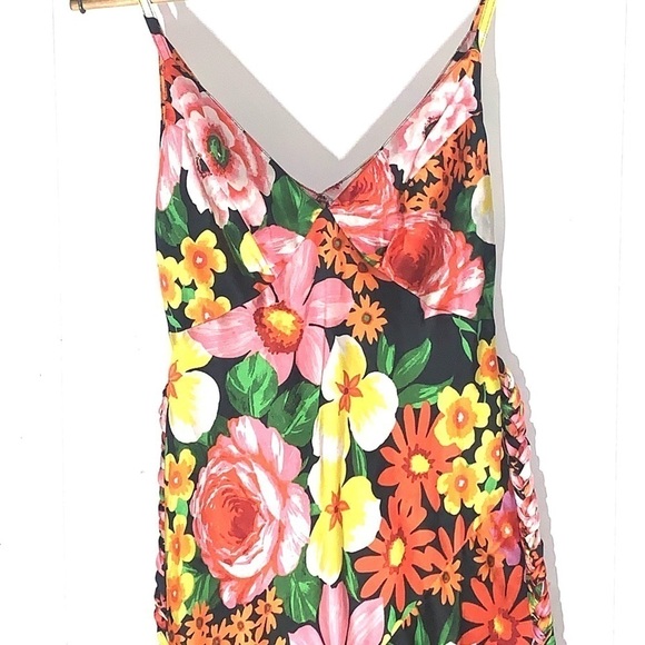 ASOS DESIGN Maxi Slip Dress With Plait Belt In 70s Floral Print Size 4 - Picture 3 of 13